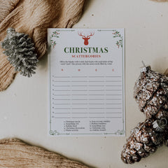 Vintage Christmas Party Game Scattergories Printable