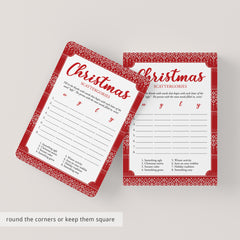 Christmas Scattergories Holiday Party Game Printable