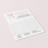 Pink Birthday Party Game Scattergories Digital Download