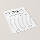 Retirement Scattergories Game Printable