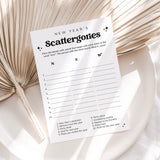 Black & White New Year's Game Scattergories Printable