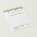 St Pattys Day Scattergories Printable