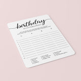 Printable Birthday Scattergories Game for Women