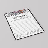 Halloween Bachelorette Party Game Scattergories Printable