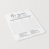 Silver New Year Game Scattergories Printable