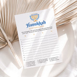 Printable Chanukah Scattergories Game Instant Download