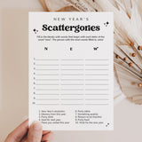 Black & White New Year's Game Scattergories Printable