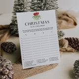 Holiday Scattergories Game Printable Minimalist