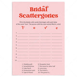 Bridal Shower Scattergories Categories Game Printable Pink and Red by LittleSizzle