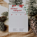 Floral Christmas Party Game Scattergories