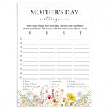 Mothers Day Scattergories Printable by LittleSizzle