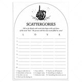 Dirty Bachelorette Scattergories Game Printable Bride or Die by LittleSizle