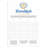 Printable Chanukah Scattergories Game Instant Download by LittleSizzle