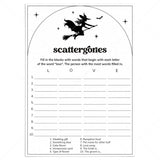 Witchy Bridal Shower Scattergories Game Digital Download by LittleSizzle