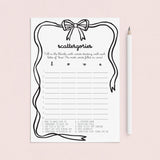 Dirty Scattergories Bachelorette Game Coquette Wavy Border by LittleSizzle