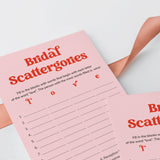 Bridal Shower Scattergories Categories Game Printable Pink and Red