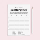 Birthday Party Scattergories Game Printable by LittleSizzle