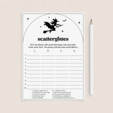 Dirty Scattergories Bach Party Game Witches Theme by LittleSizzle
