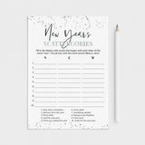 Silver New Year Game Scattergories Printable by LittleSizzle
