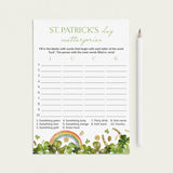 Printable St Patricks Day Party Game Scattergories by LittleSizzle