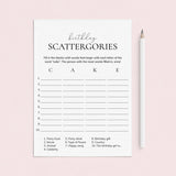 Birthday Scattergories Categories Printable Game for Her by LittleSizzle