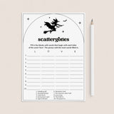 Witchy Bridal Shower Scattergories Game Digital Download by LittleSizzle