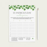 St Pattys Day Scattergories Printable by LittleSizzle