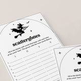 Witchy Bridal Shower Scattergories Game Digital Download