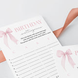 Pink Birthday Party Game Scattergories Digital Download
