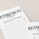 Retirement Scattergories Game Printable