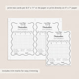 Graduation Party Game Scattergories with Wavy Border