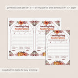 Printable Friendsgiving Scattergories Game