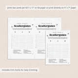 Black & White New Year's Game Scattergories Printable