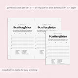 Birthday Party Scattergories Game Printable