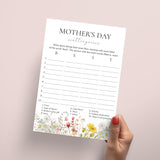Mothers Day Scattergories Printable