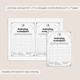 Halloween Scattergories Categories Game Printable