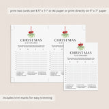 Holiday Scattergories Game Printable Minimalist