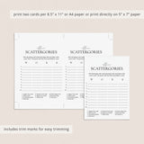 Printable Office Party Scattergories Game Digital Download