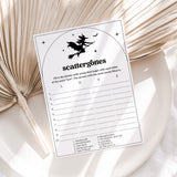 Witchy Bridal Shower Scattergories Game Digital Download