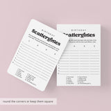 Birthday Party Scattergories Game Printable