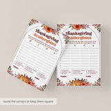 Thanksgiving Games for Adults Printable