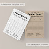 Black & White New Year's Game Scattergories Printable