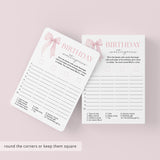 Pink Bow First Birthday Party Games Printable