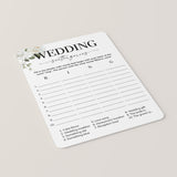 Wedding Scattergories Printable Game White Floral