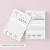 Pink Birthday Party Game Scattergories Digital Download