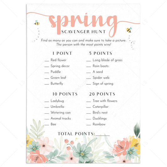 Spring Scavenger Hunt Printable by LittleSizzle