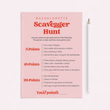 Pink Bachelorette Game Scavenger Hunt Printable by LittleSizzle