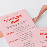 Pink Bachelorette Game Scavenger Hunt Printable