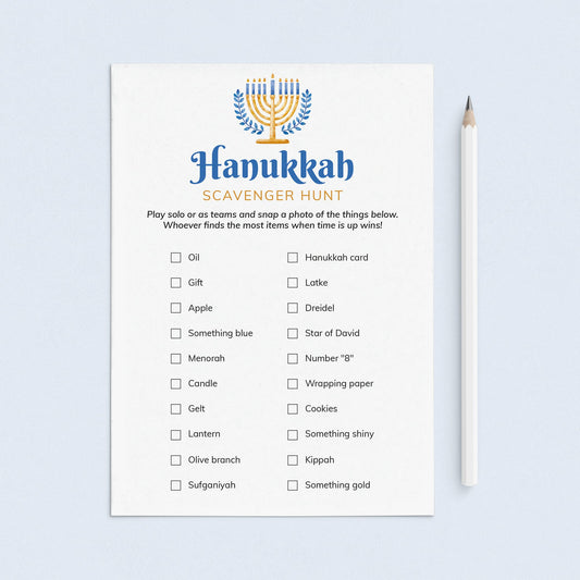 Chanukah Scavenger Hunt Printable by LittleSizzle