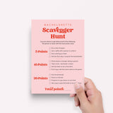 Pink Bachelorette Game Scavenger Hunt Printable